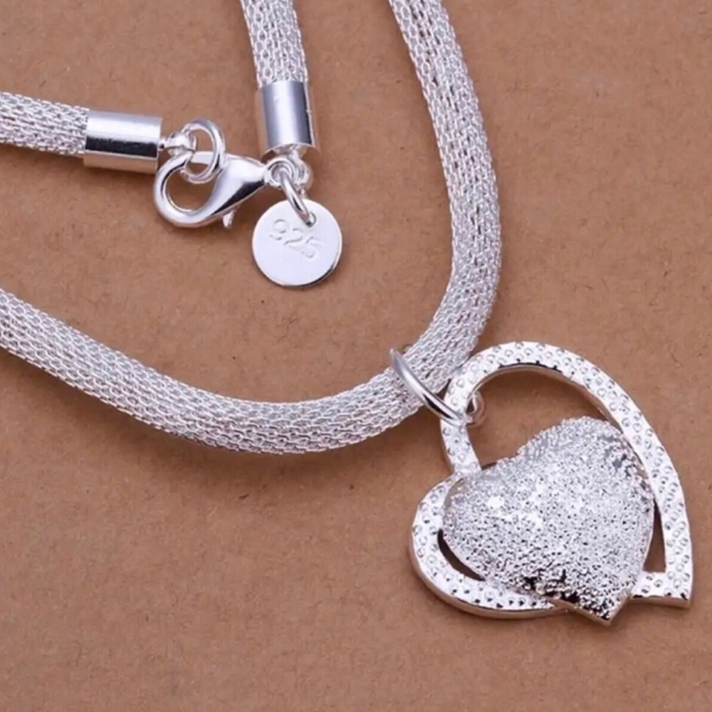 Sterling Silver Heart Pendant Necklace